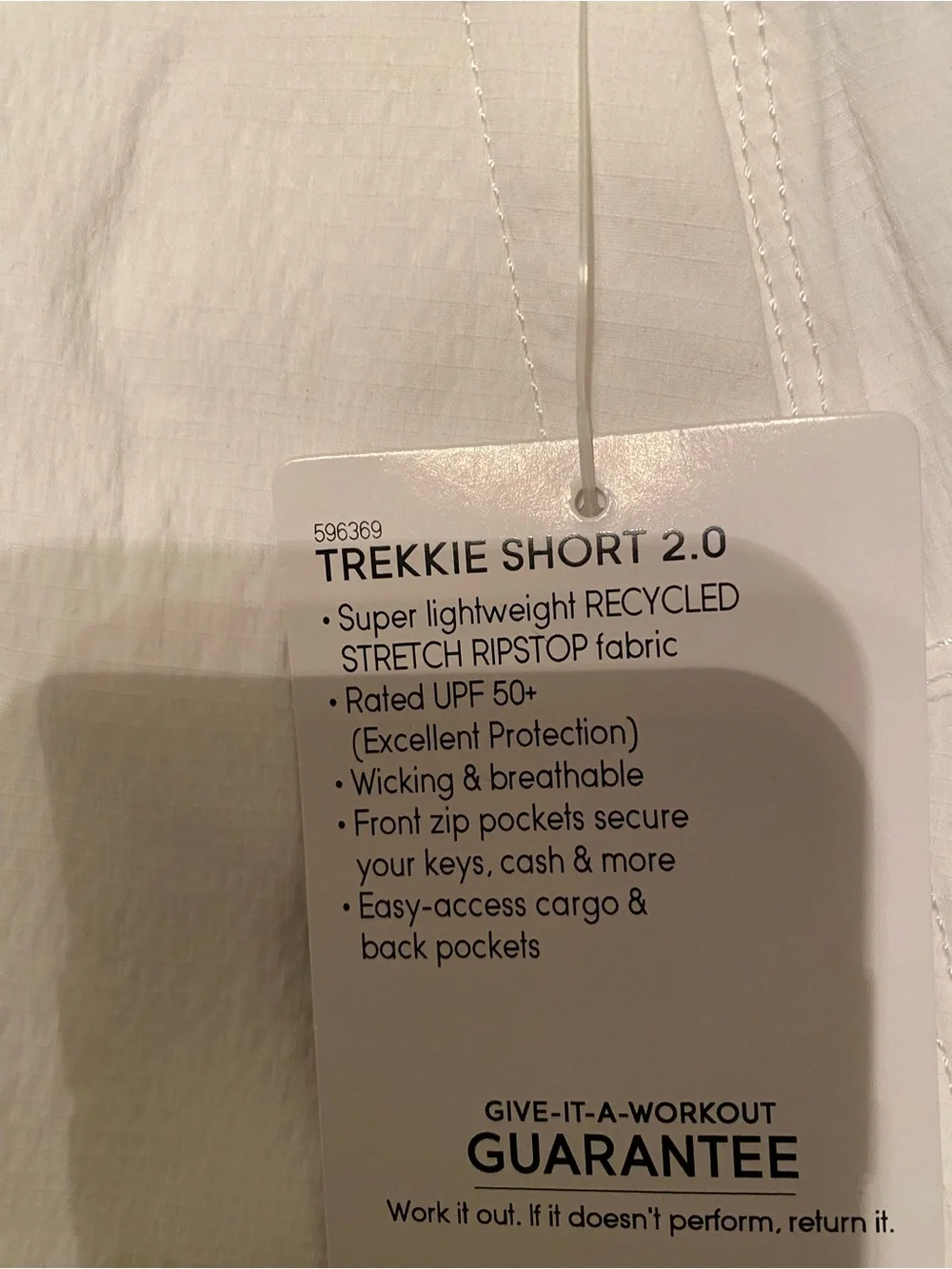 Athleta White Cargo Trekkie Shorts 2.0 with Stretch, Flap Pockets Front Zip - Picture 6 of 7